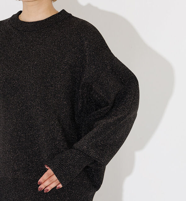 NOMINE「ラメプレーティングボリュームスリーブニット」|ニット・セーター|