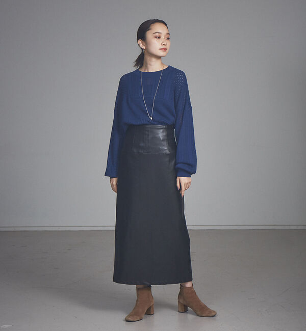 NOMINE「ペンシルフェイクレザースカート」|スカート|