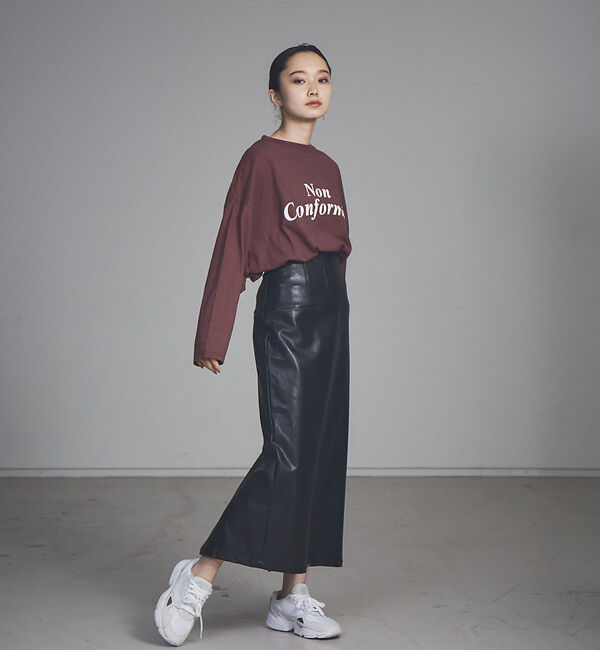 NOMINE「ペンシルフェイクレザースカート」|スカート|