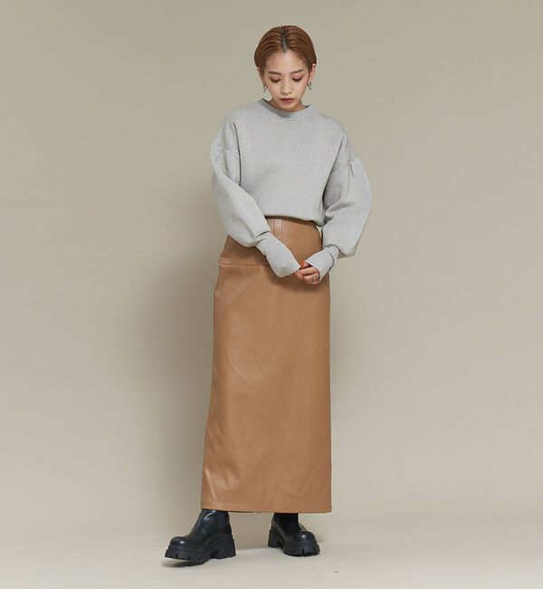 NOMINE「ペンシルフェイクレザースカート」|スカート|