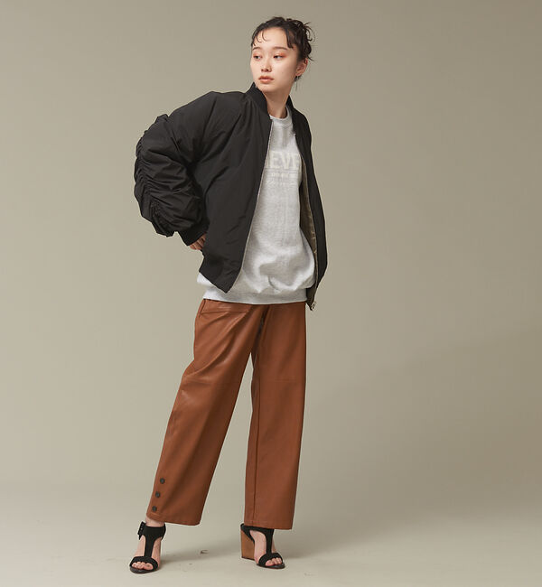 NOMINE「フェイクレザーベイカーパンツ」|カーゴ|
