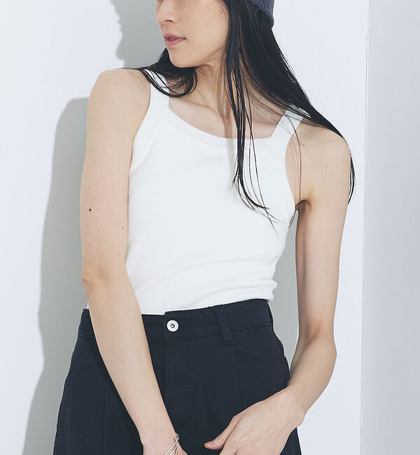 NOMINE「カップインアメスリニットタンク」|キャミソール|ホワイト