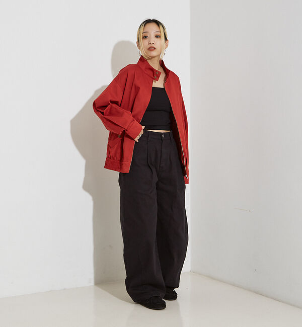 NOMINE「タック ボリューム デニムパンツ」|デニム|