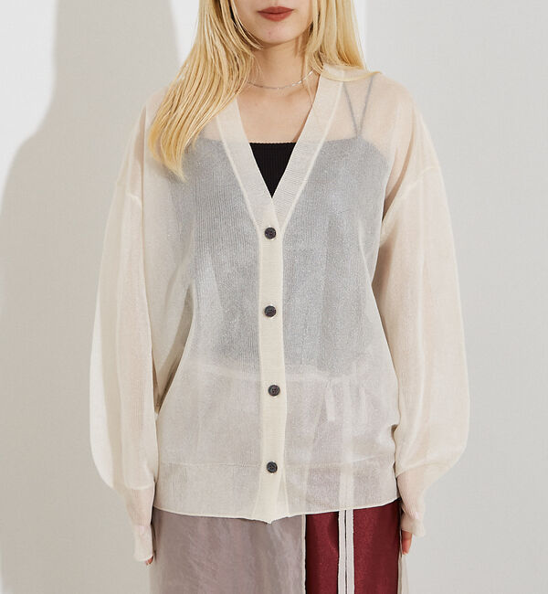 NOMINE「ジャガード シアー ニットカーディガン」|カーディガン|