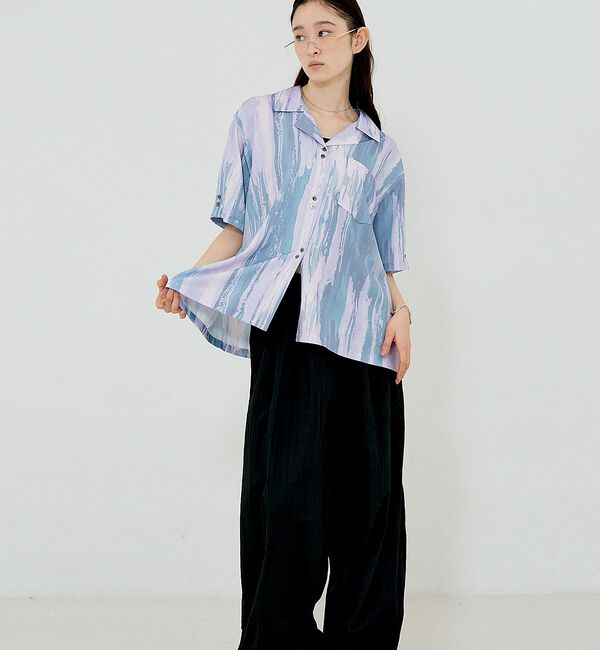 NOMINE「【セットアップ対応】ペイント柄 開襟シャツ【予約】」|シャツ・ブラウス|