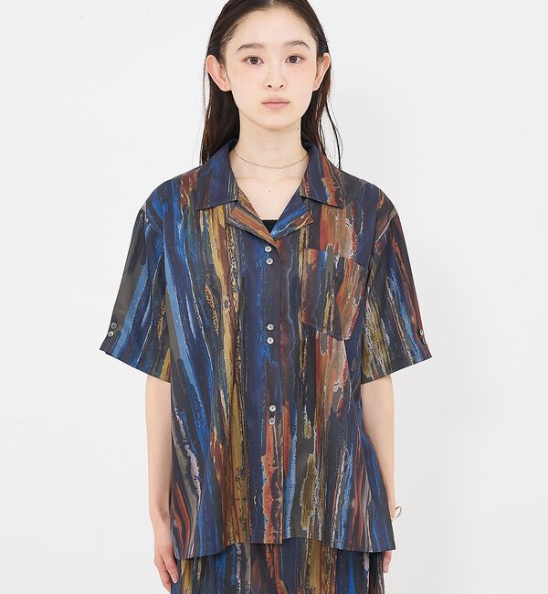 NOMINE「【セットアップ対応】ペイント柄 開襟シャツ【予約】」|シャツ・ブラウス|
