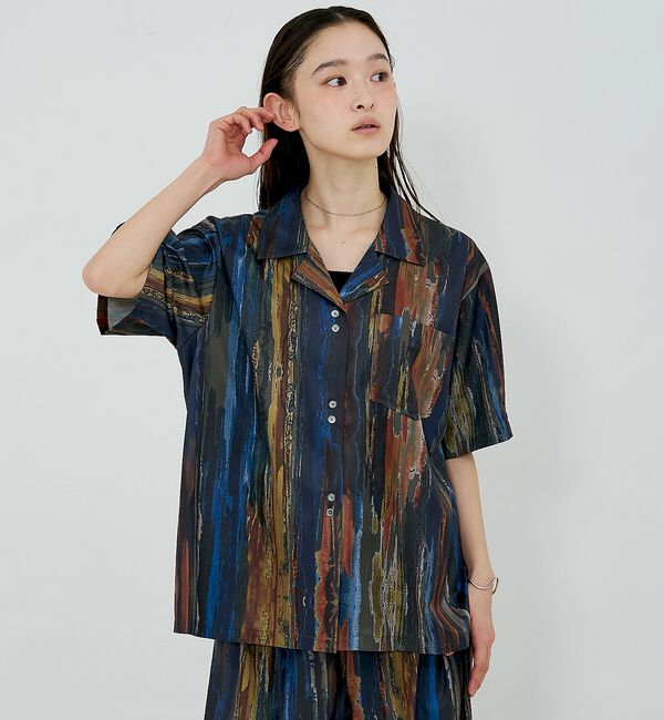 NOMINE「【セットアップ対応】ペイント柄 開襟シャツ【予約】」|シャツ・ブラウス|