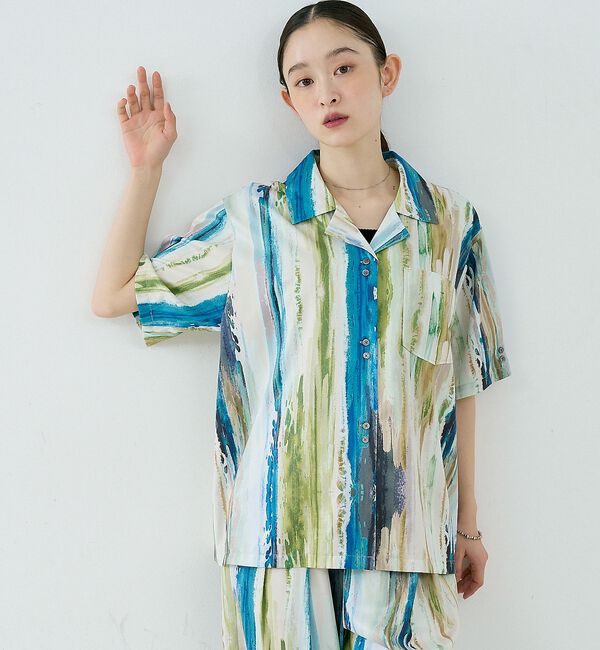 NOMINE「【セットアップ対応】ペイント柄 開襟シャツ【予約】」|シャツ・ブラウス|