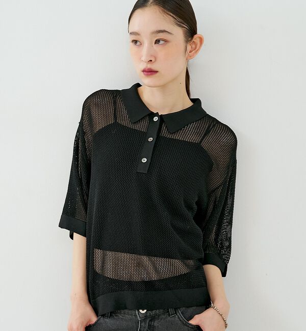 NOMINE「メッシュ ポロニット【予約】」|ニット・セーター|