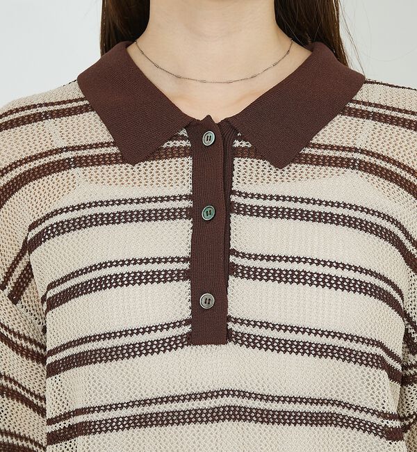 NOMINE「メッシュ ポロニット【予約】」|ニット・セーター|