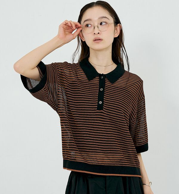 NOMINE「メッシュ ポロニット【予約】」|ニット・セーター|