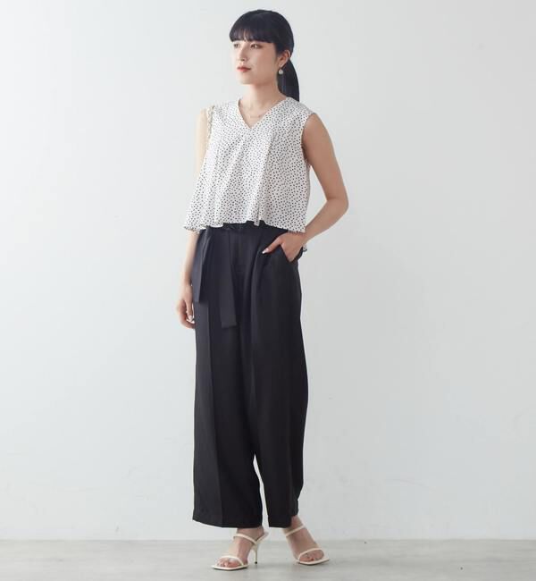 TIARA「ランダムドットノースリーブブラウス」|シャツ・ブラウス|