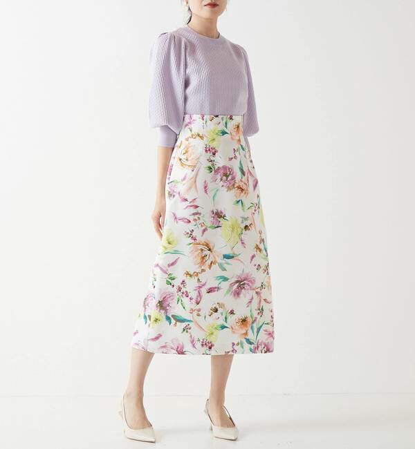 TIARA「花と羽タイトスカート」|スカート|