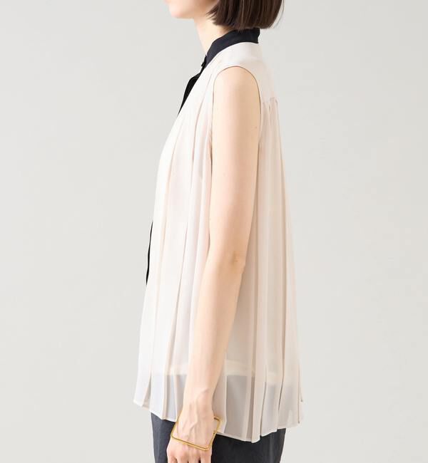 TIARA「バイカラープリーツトップス」|シャツ・ブラウス|