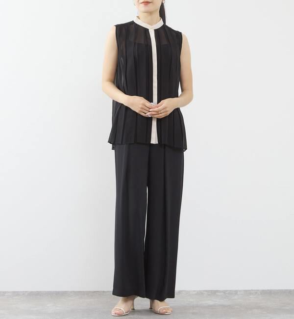 TIARA「バイカラープリーツトップス」|シャツ・ブラウス|