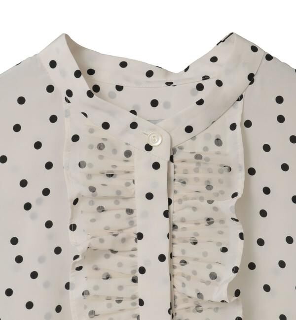 TIARA「ドットプリントフリルブラウス」|シャツ・ブラウス|
