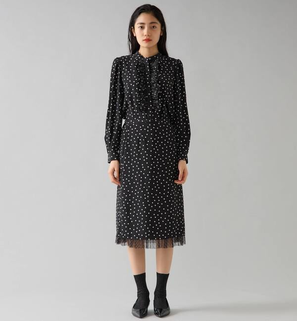 TIARA「ドットプリントフリルブラウス」|シャツ・ブラウス|