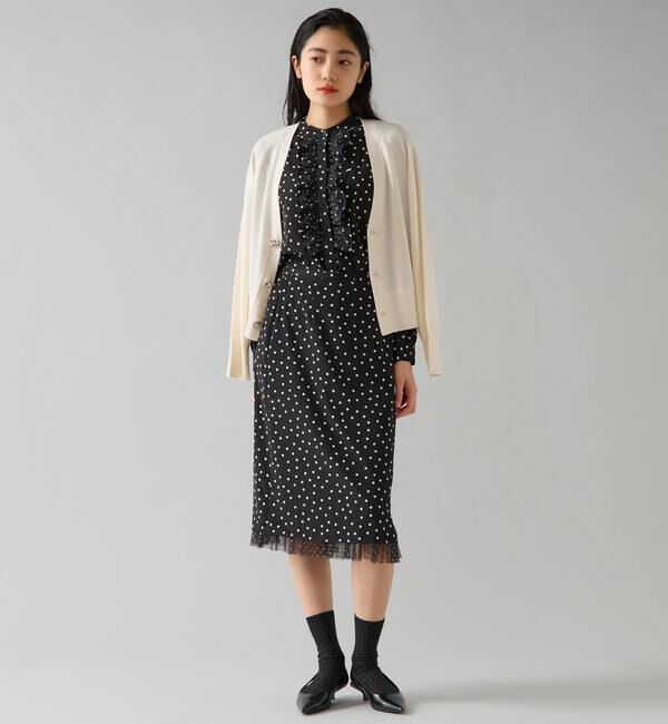 TIARA「ドットプリントフリルブラウス」|シャツ・ブラウス|
