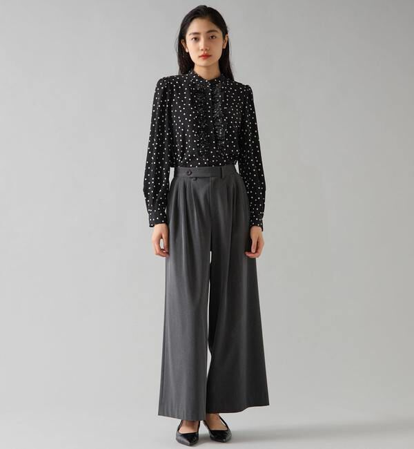 TIARA「ドットプリントフリルブラウス」|シャツ・ブラウス|