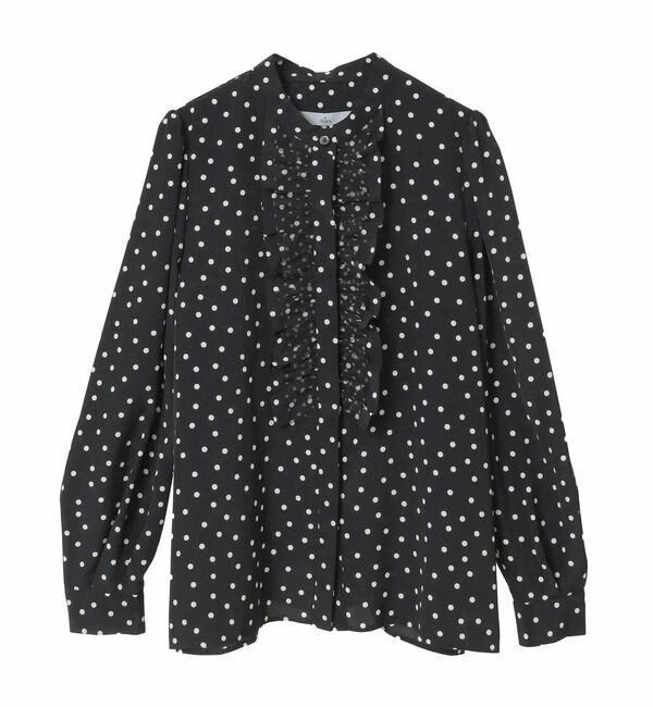 TIARA「ドットプリントフリルブラウス」|シャツ・ブラウス|