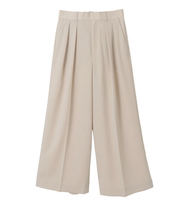 TIARA「2タックワイドパンツ」|スラックス|ベージュ