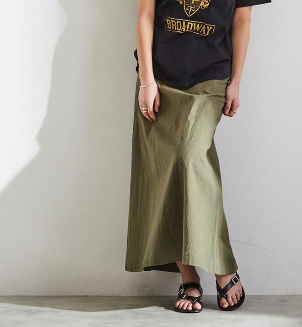 Liesse「Aラインロングスカート（セットアップ対応可）」|スカート|カーキ