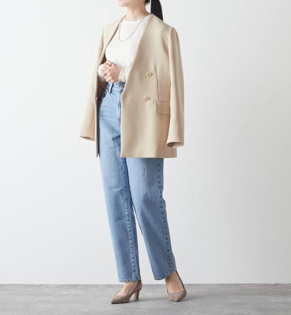 Liesse「ノーカラージャケット」|ノーカラージャケット|ベージュ