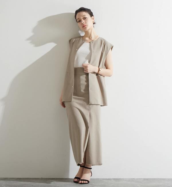 Liesse「ラップ風フリンジタイトスカート（セットアップ対応）」|スカート|