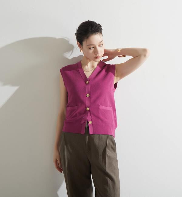 Liesse「V開きニットベスト」|ベスト・ジレ|