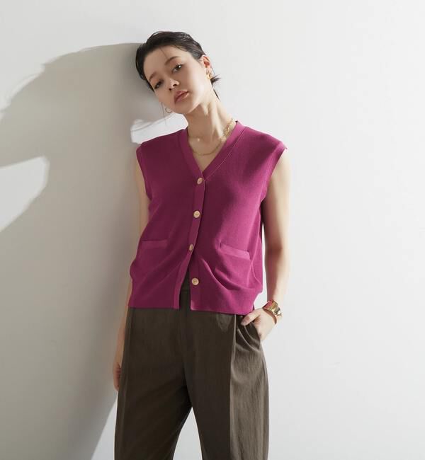 Liesse「V開きニットベスト」|ベスト・ジレ|
