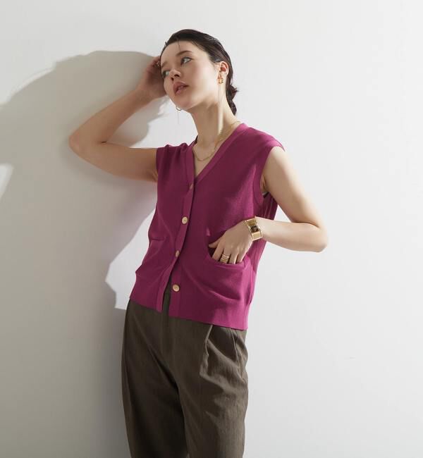 Liesse「V開きニットベスト」|ベスト・ジレ|