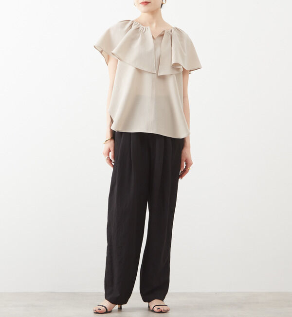 Liesse「ケープカラーブラウス」|シャツ・ブラウス|