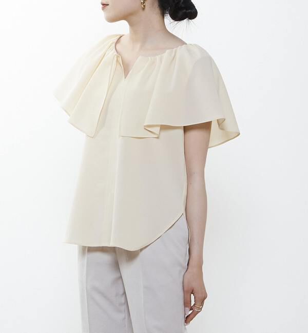 Liesse「ケープカラーブラウス」|シャツ・ブラウス|イエロー