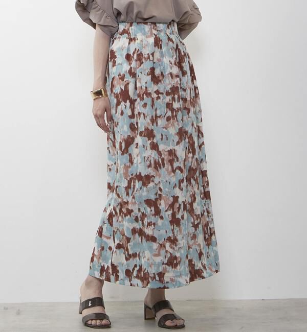 Liesse「カラーペイントスカート」|スカート|ブラウン