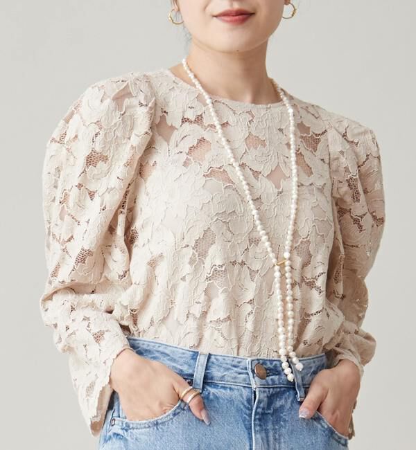 Liesse「レースブラウス（セットアップ対応）」|シャツ・ブラウス|ベージュ
