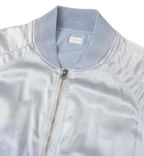 SOFFITTO「【KURO/クロ】SULFER DYEING SATIN BLOUSON」|ブルゾン・スタジャン|