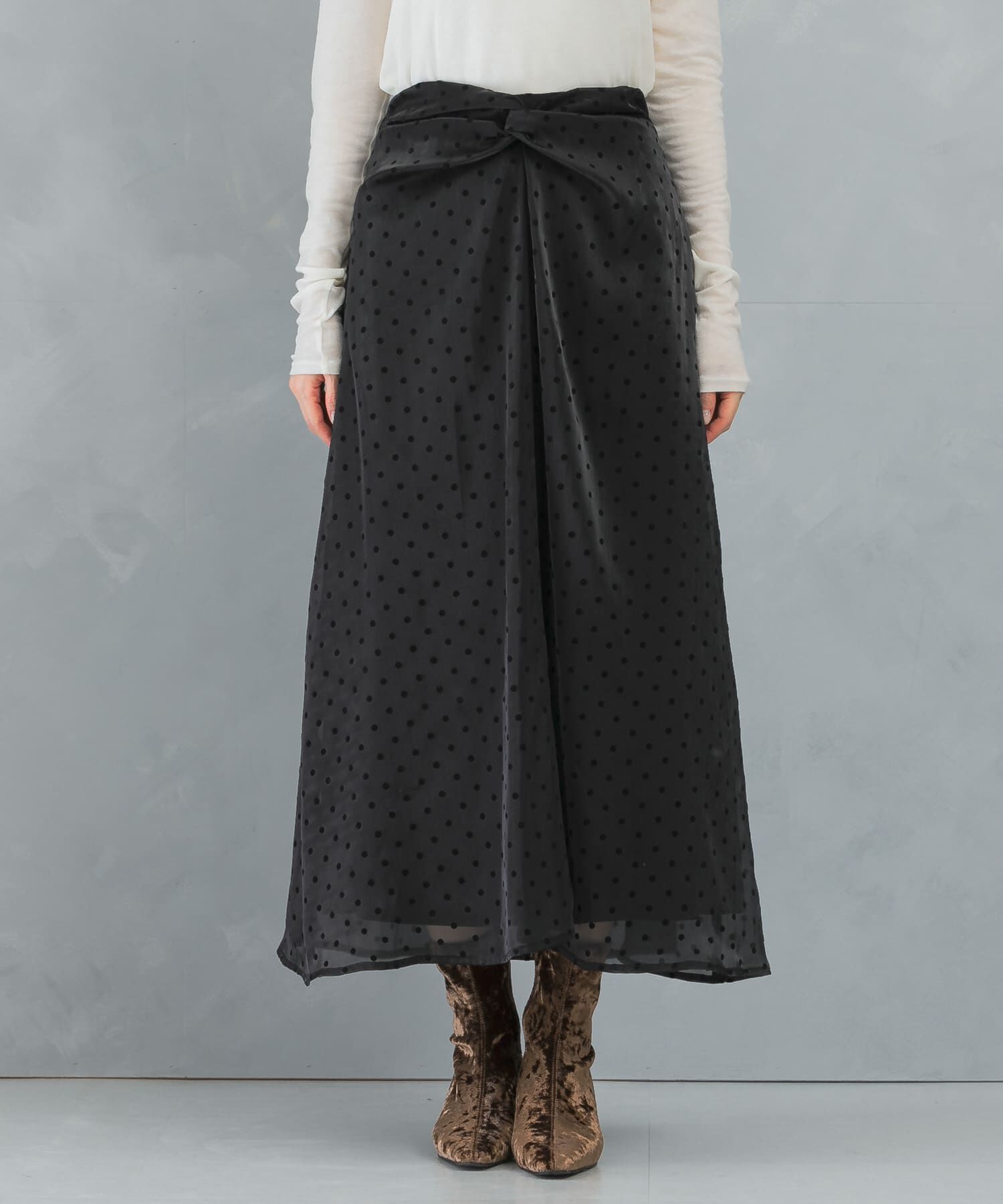 URBAN RESEARCH ROSSO「ドットフロッキーフレアスカート」|スカート|