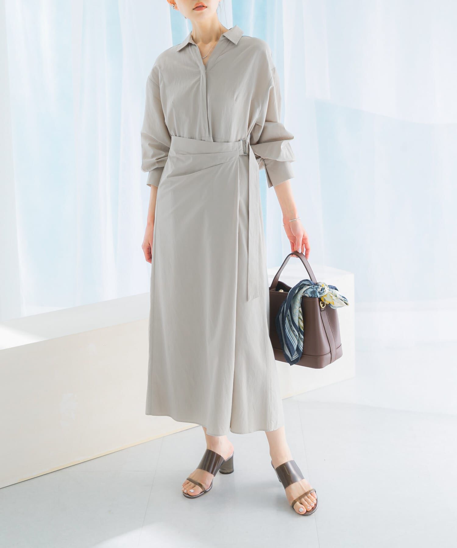 URBAN RESEARCH ROSSO「ラップデザインスキッパーワンピース」|ワンピース|