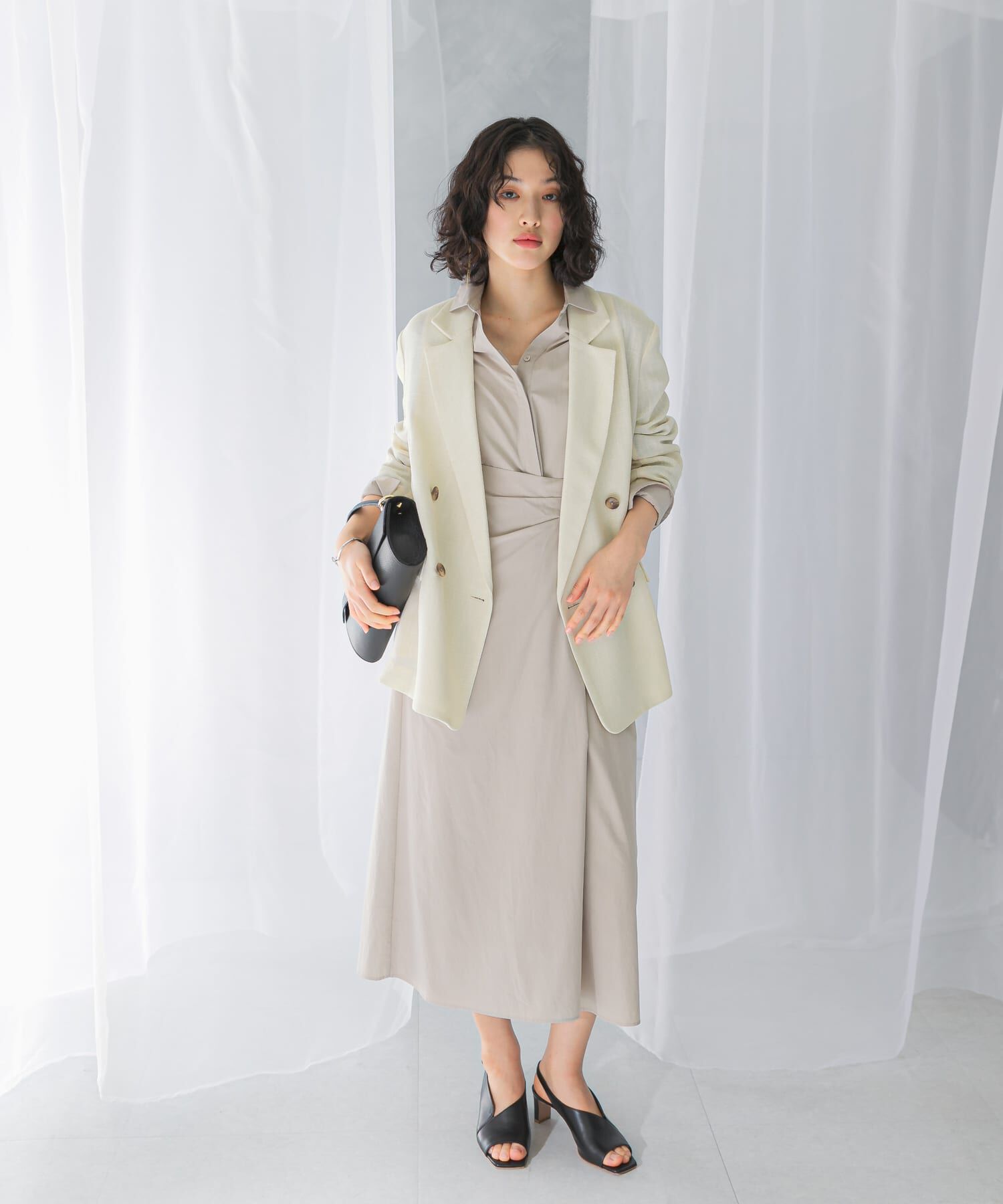 URBAN RESEARCH ROSSO「ラップデザインスキッパーワンピース」|ワンピース|