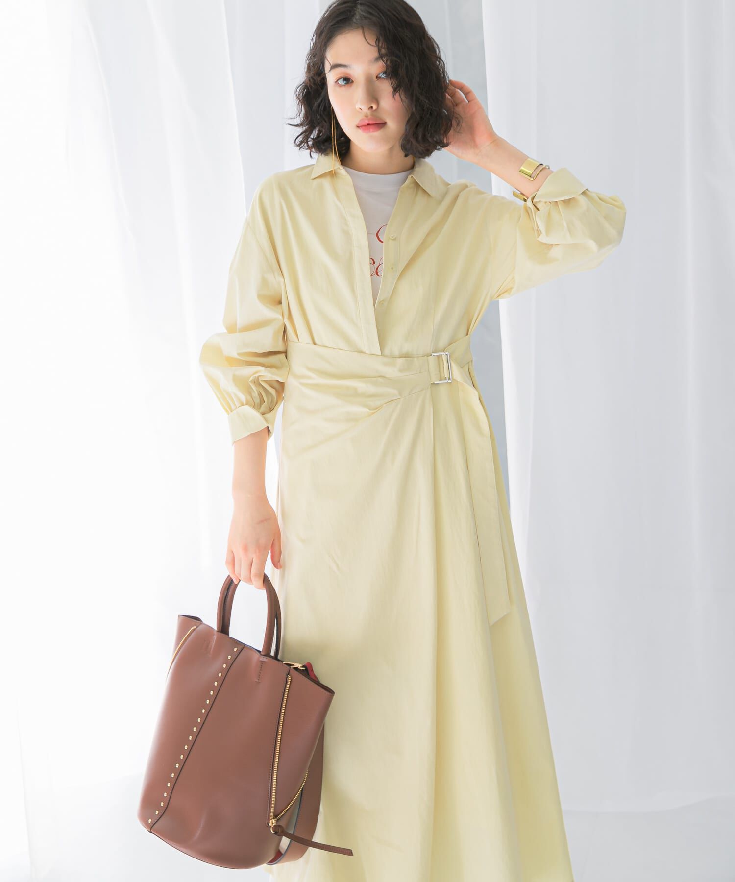 URBAN RESEARCH ROSSO「ラップデザインスキッパーワンピース」|ワンピース|