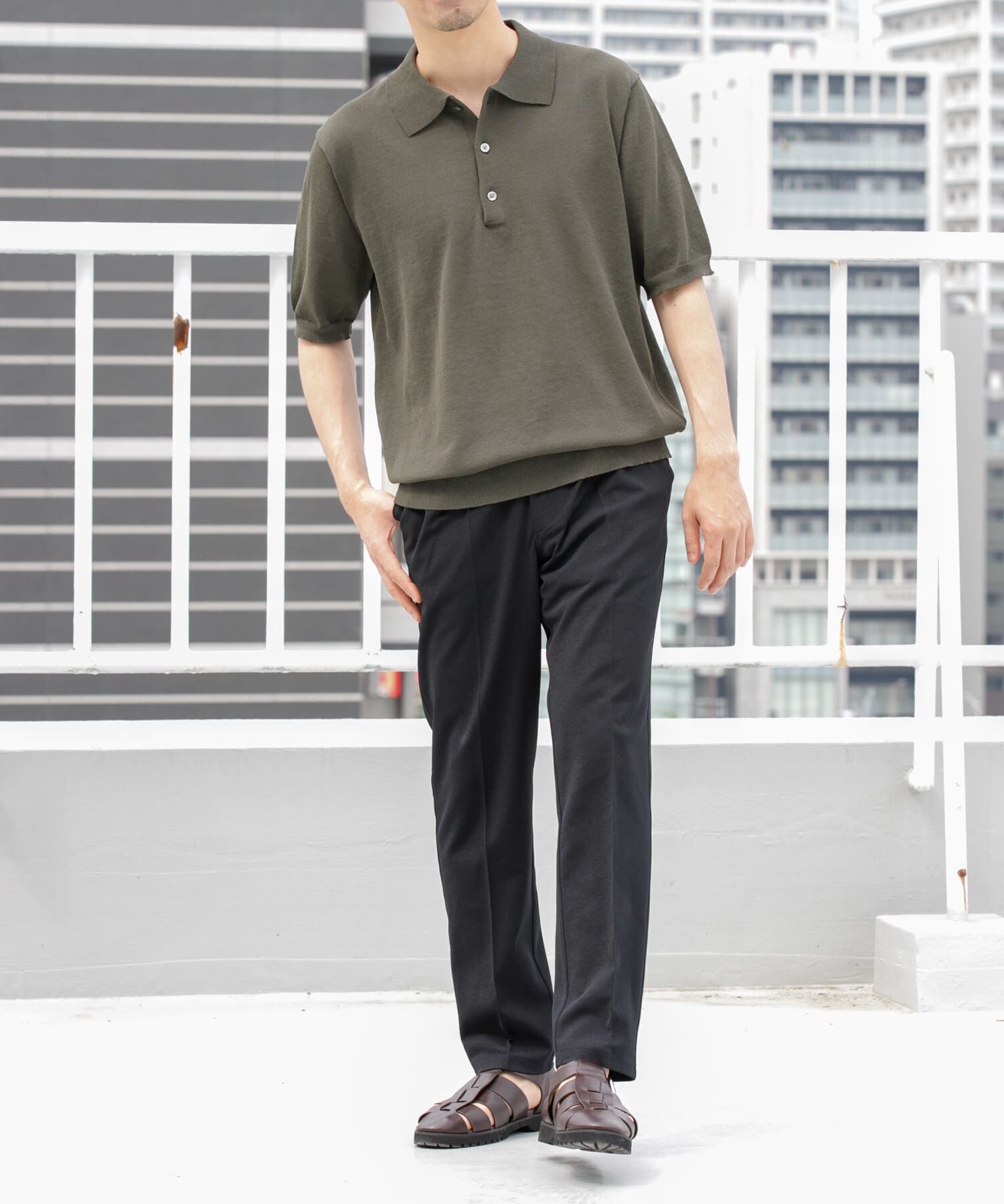 URBAN RESEARCH ROSSO「『UR TECH ひやサラクール』AIRDRY半袖ニットポロ」|ポロシャツ|