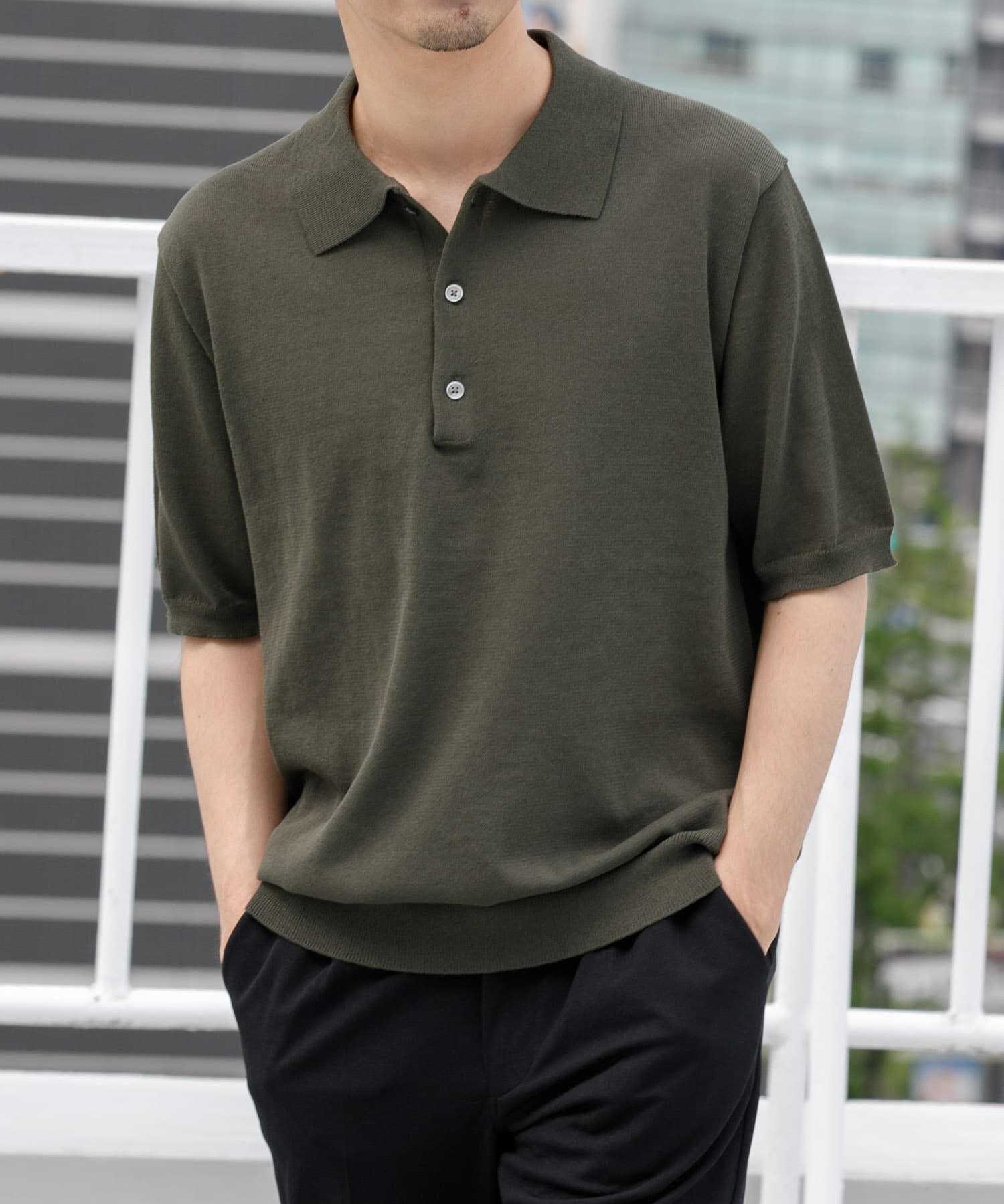 URBAN RESEARCH ROSSO「『UR TECH ひやサラクール』AIRDRY半袖ニットポロ」|ポロシャツ|