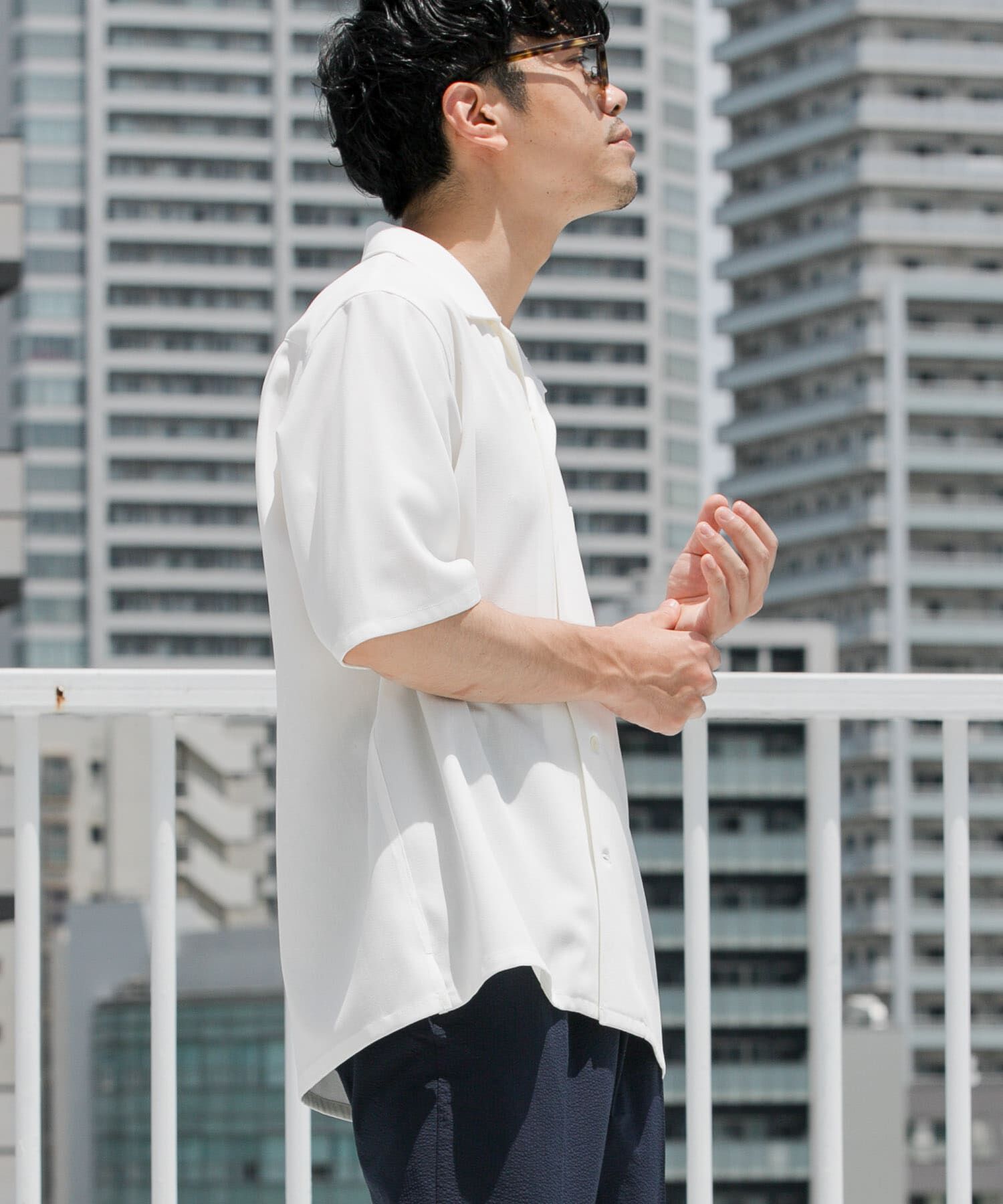 URBAN RESEARCH ROSSO「『WEB限定』『セットアップ対応』パナマ風オープンカラー半袖シャツ」|シャツ・ブラウス|