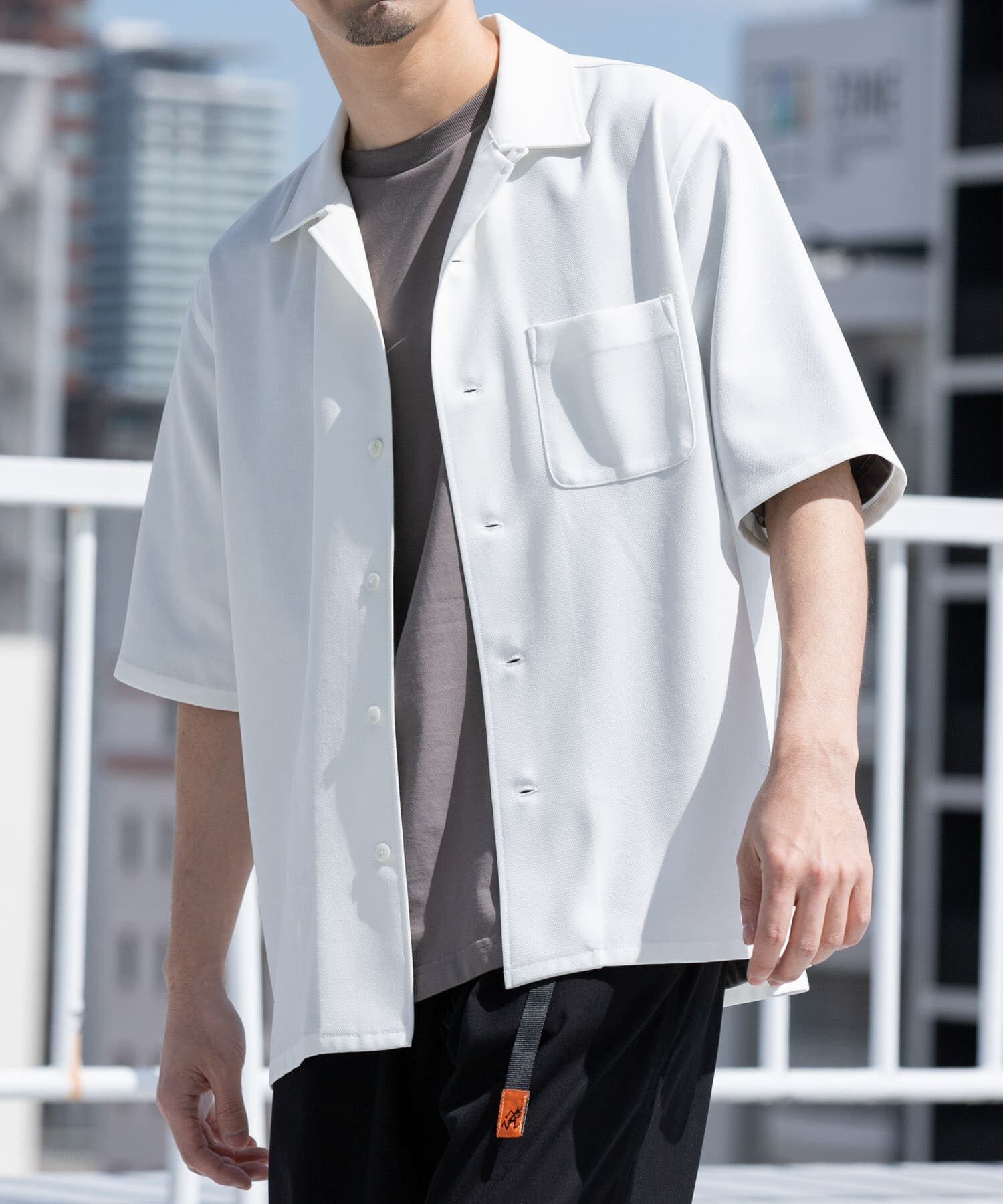 URBAN RESEARCH ROSSO「『WEB限定』『セットアップ対応』パナマ風オープンカラー半袖シャツ」|シャツ・ブラウス|