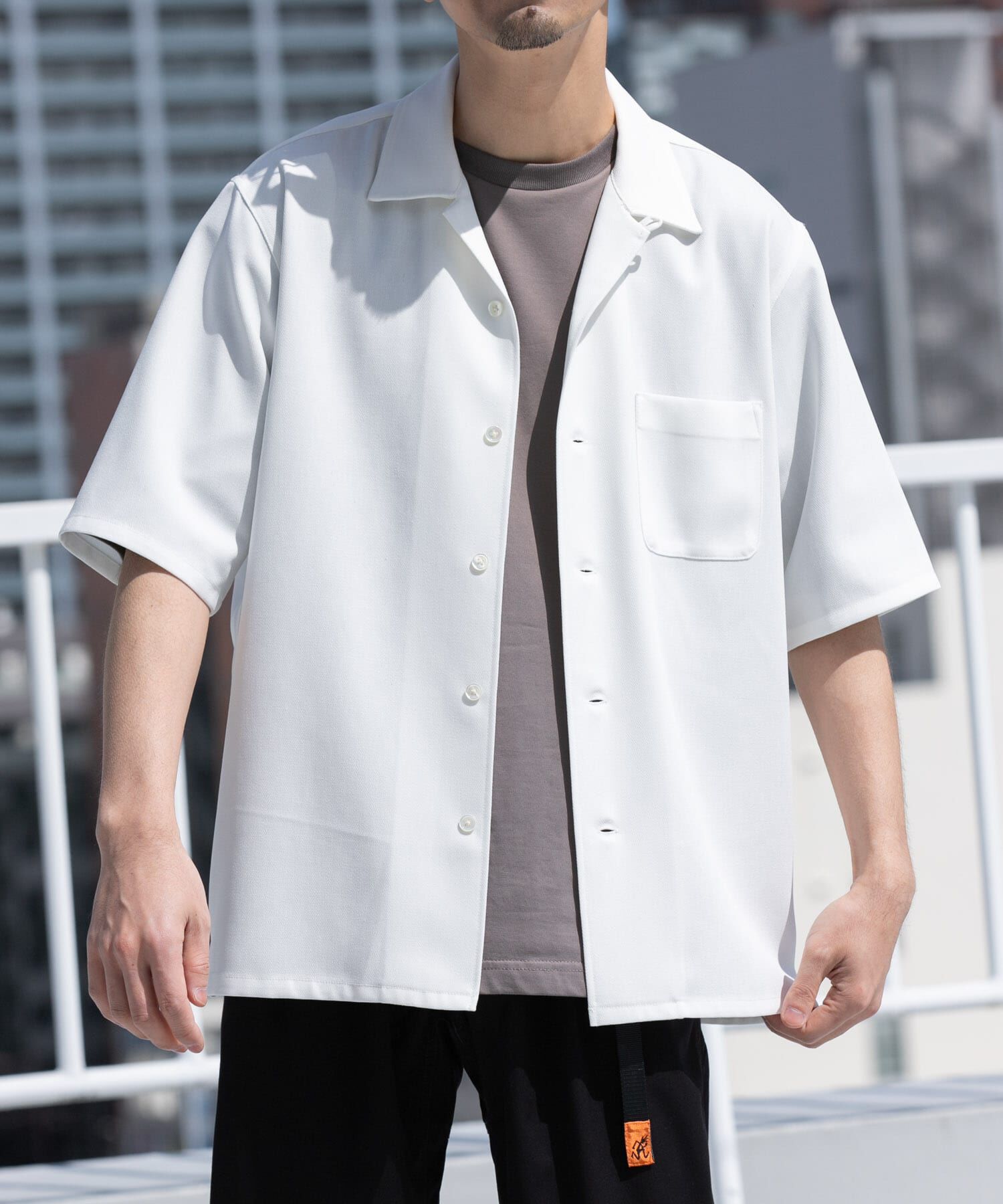 URBAN RESEARCH ROSSO「『WEB限定』『セットアップ対応』パナマ風オープンカラー半袖シャツ」|シャツ・ブラウス|