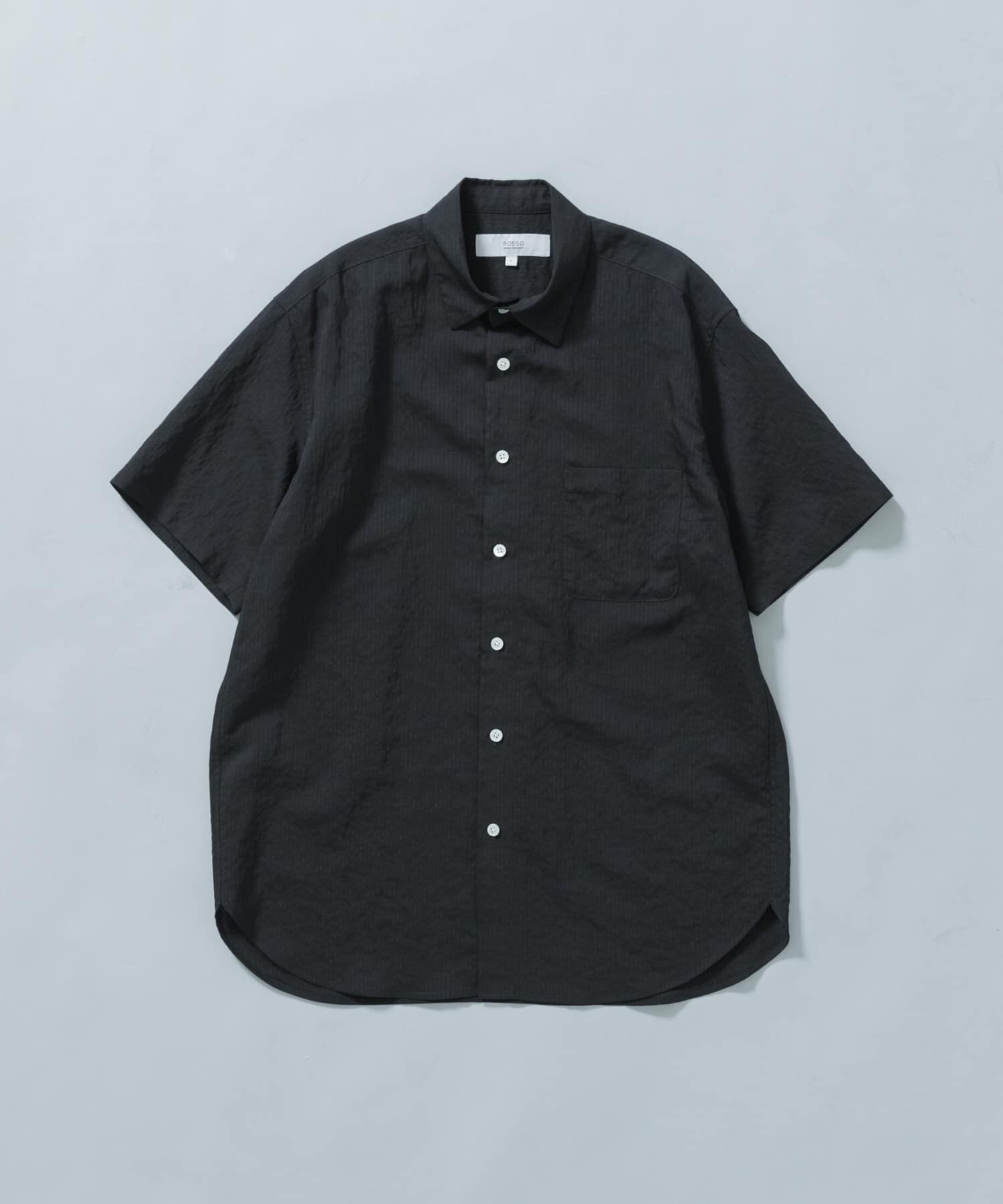 URBAN RESEARCH ROSSO「『WEB限定』『XLサイズあり』ストライプレギュラーカラー半袖シャツ」|シャツ・ブラウス|ブラック