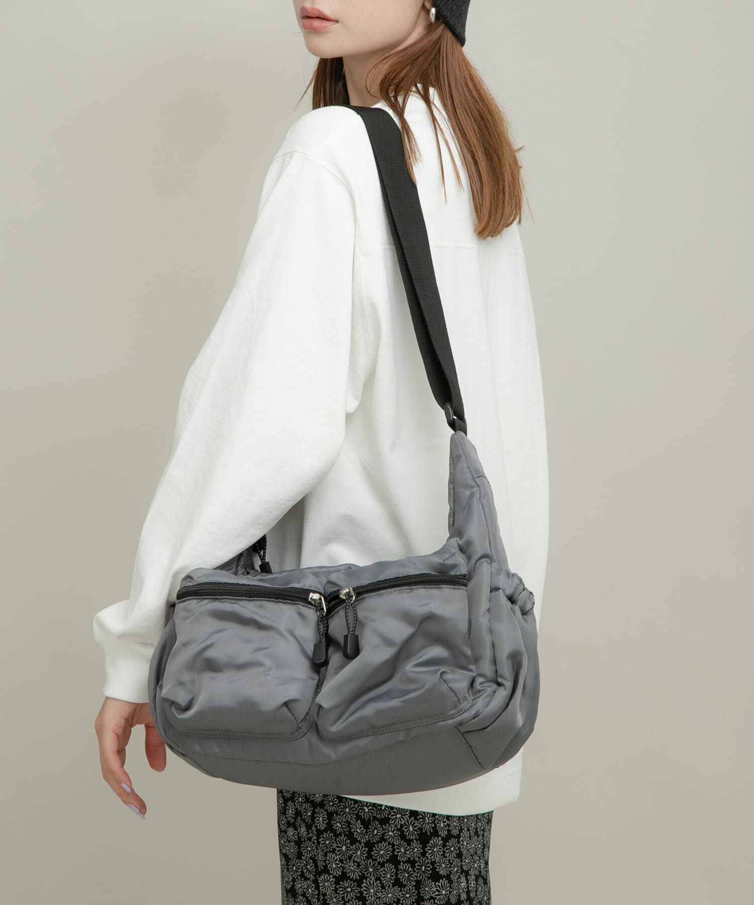 Sonny Label 「グログラン2ポケットショルダーバッグ」|ショルダー・メッセンジャー|グレー