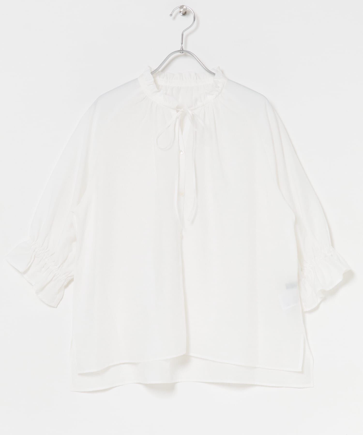 URBAN RESEARCH ROSSO「クールタッチセミシアーフリルブラウス」|シャツ・ブラウス|