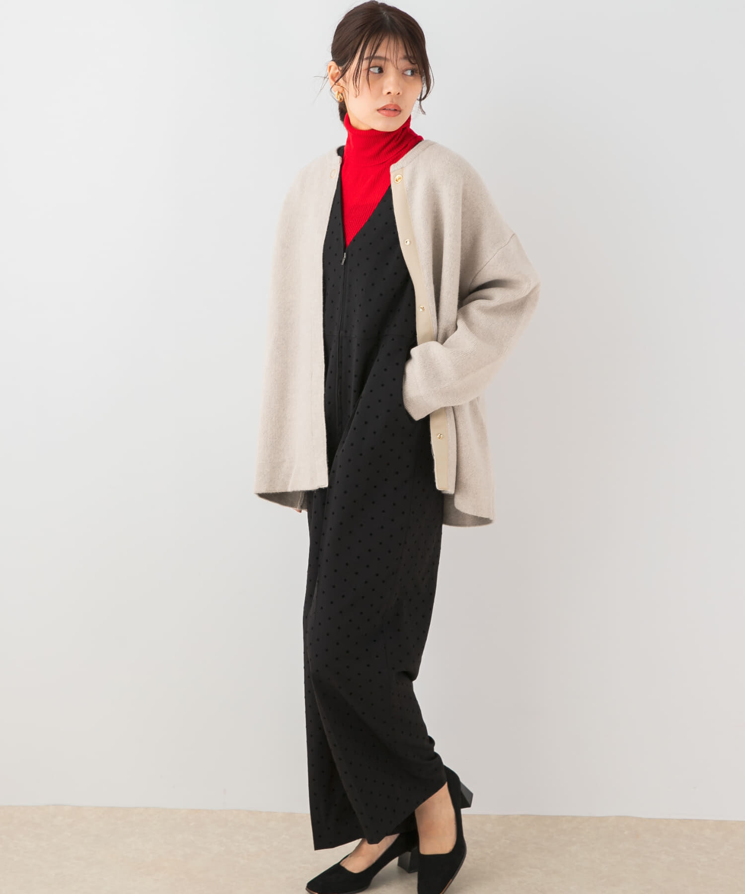 URBAN RESEARCH ROSSO「F by ROSSO　フロッキードットオールインワン」|スカート|