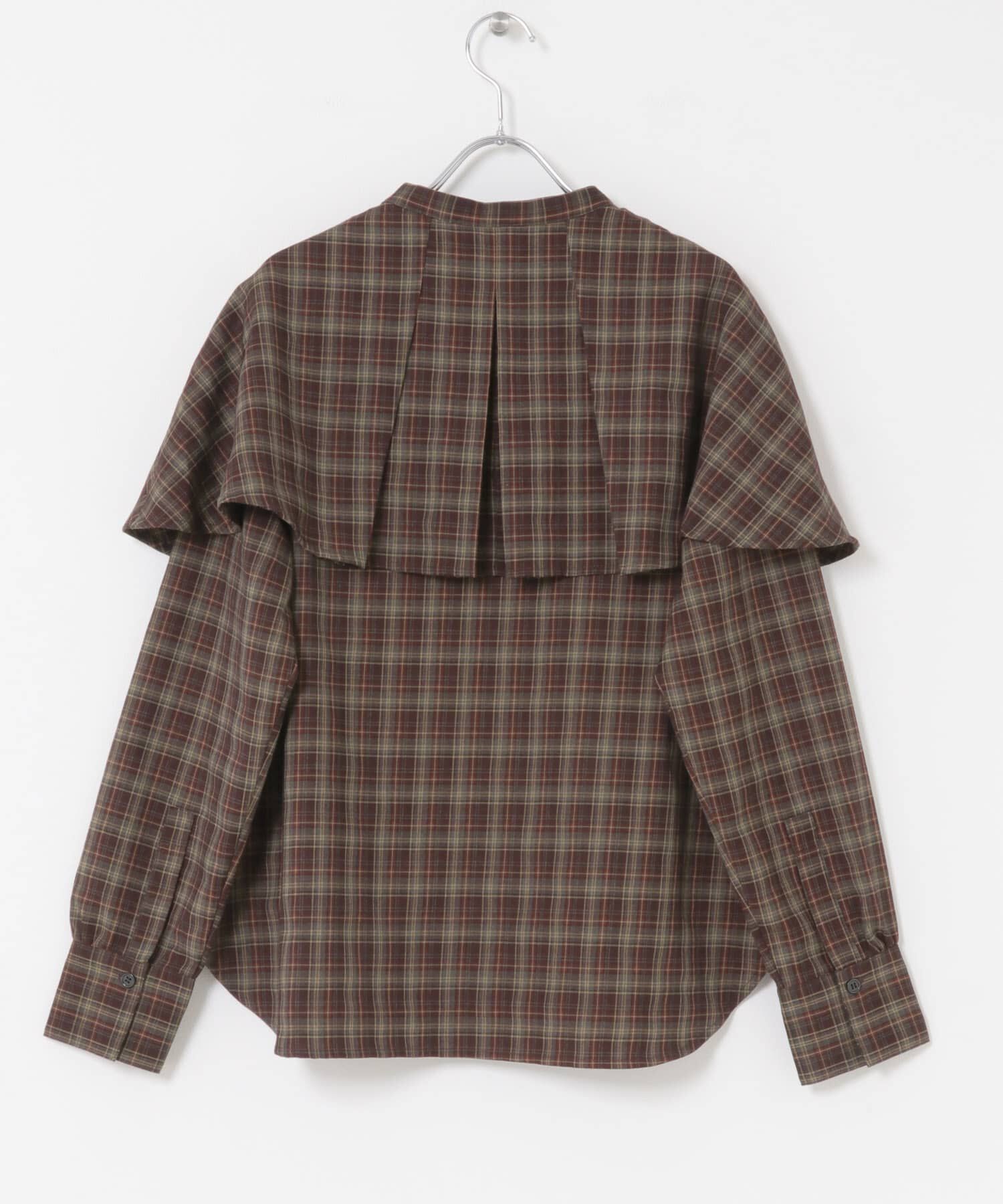 URBAN RESEARCH DOORS「チェックケープフリルブラウス」|シャツ・ブラウス|